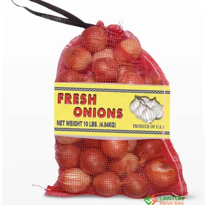 10lb onion mesh bag 25lb-50lb banded label leno mesh bag