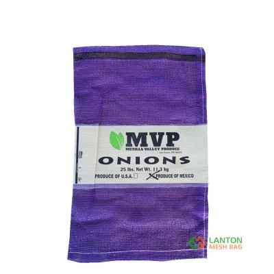 Customize Banded label mesh bag ,onion bag ,potato bag,crawfish bag