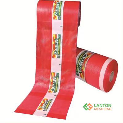 Roll stock labeled mesh bag,raschel bags on rolls onion potato bag, for packing produce