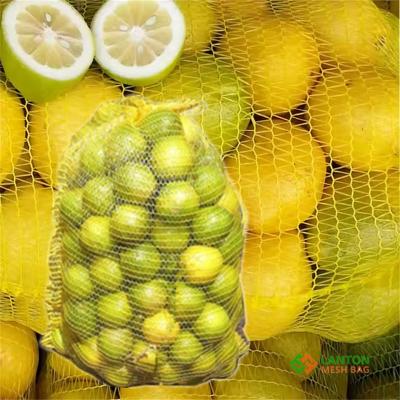 eco-friendly 100% recyclable Raschel net lemon citrus bag sack rachel drawstring