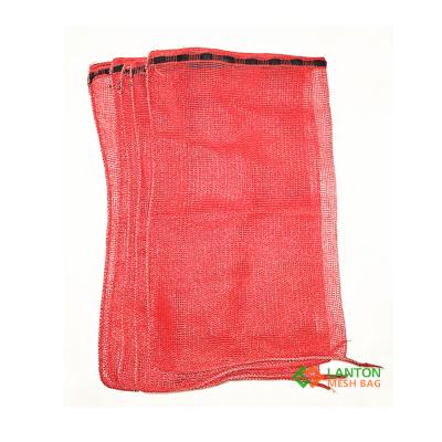 over-lock stitch leno mesh bag, L sewn mesh bag for packing the produce